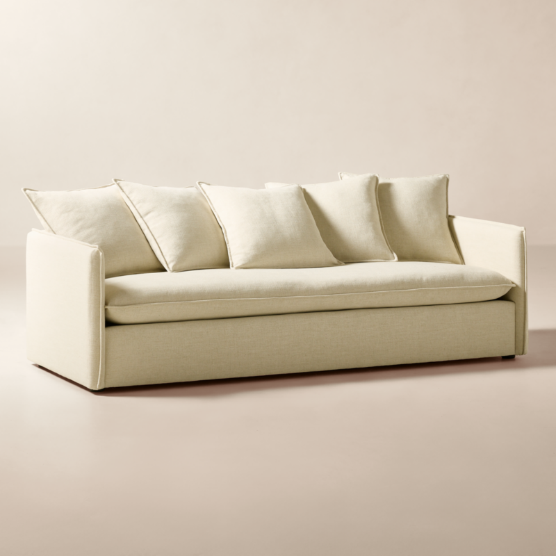 Corroy 93" Scatter Back Ivory Performance Linen Sofa - image 2 of 8