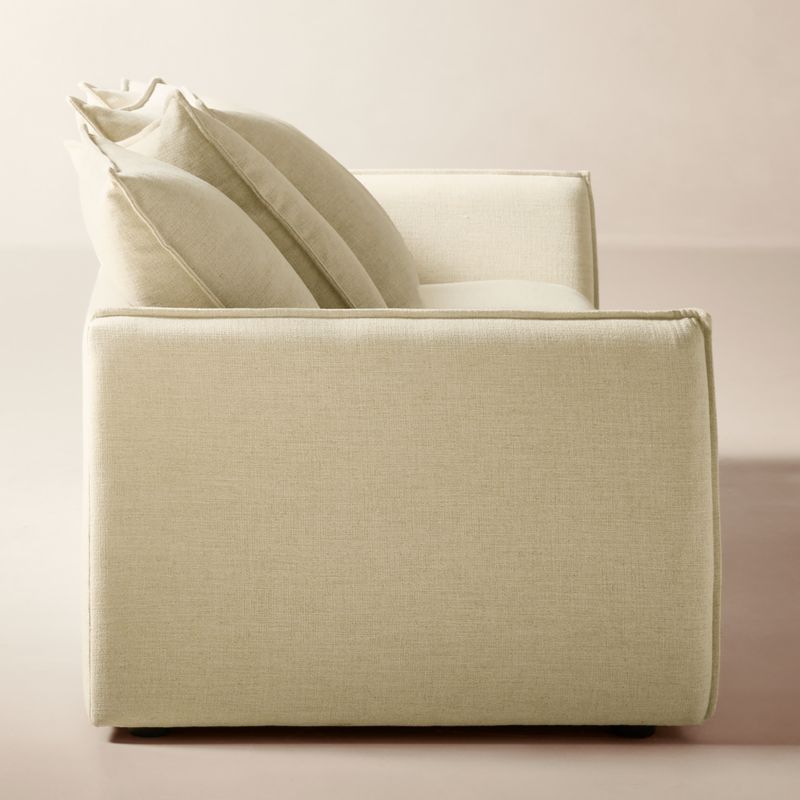View Corroy 93" Scatter Back Ivory Performance Linen Sofa - image 4 of 8