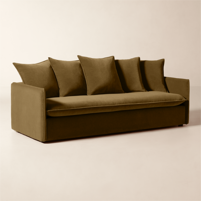 Corroy 93" Scatter Back Brown Performance Velvet Sofa - image 2 of 8