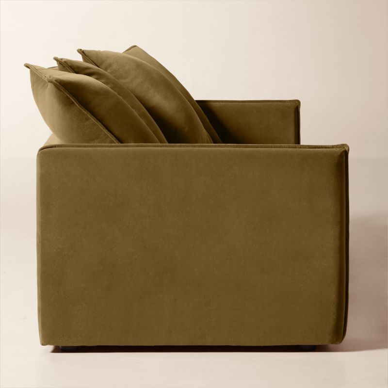 View Corroy 93" Scatter Back Brown Performance Velvet Sofa - image 5 of 9