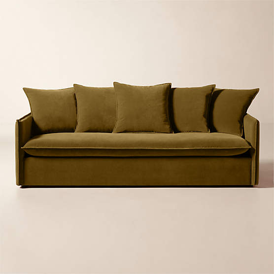 Corroy 93" Scatter Back Brown Performance Velvet Sofa