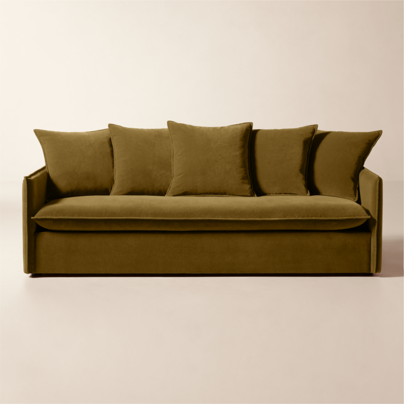 Corroy 93" Scatter Back Brown Performance Velvet Sofa - image 0 of 8