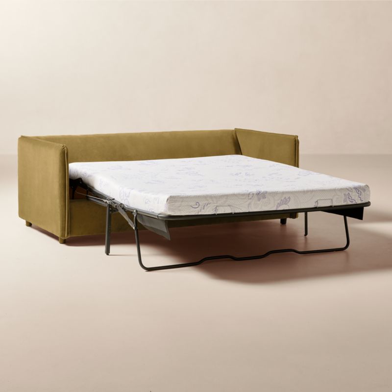 View Corroy 78" Scatter Back Brown Performance Velvet Sleeper Sofa - image 3 of 8