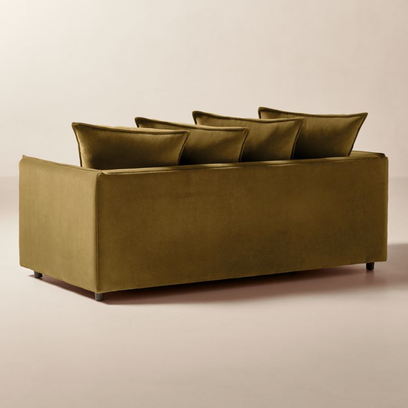 View Corroy 78" Scatter Back Brown Performance Velvet Sleeper Sofa - image 6 of 8