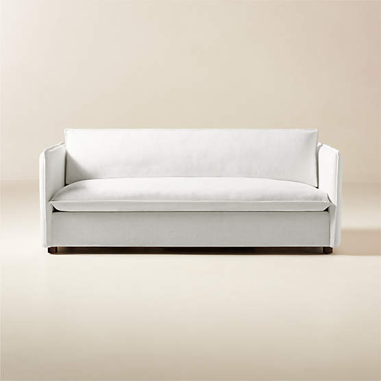 Corroy 78.25" White Performance Fabric Apartment Sofa