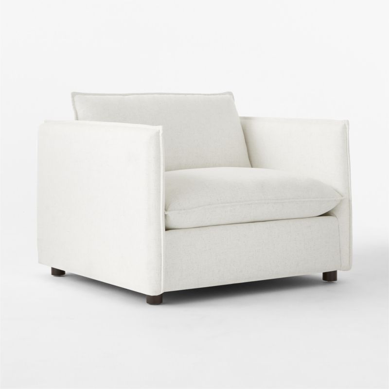 Corroy White Performance Fabric Chair and a Half | CB2