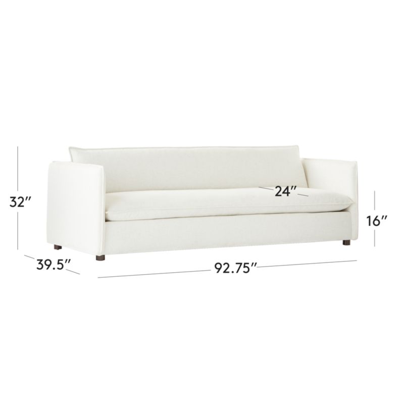 View Corroy 92.75" White Performance Fabric Sofa - image 3 of 9