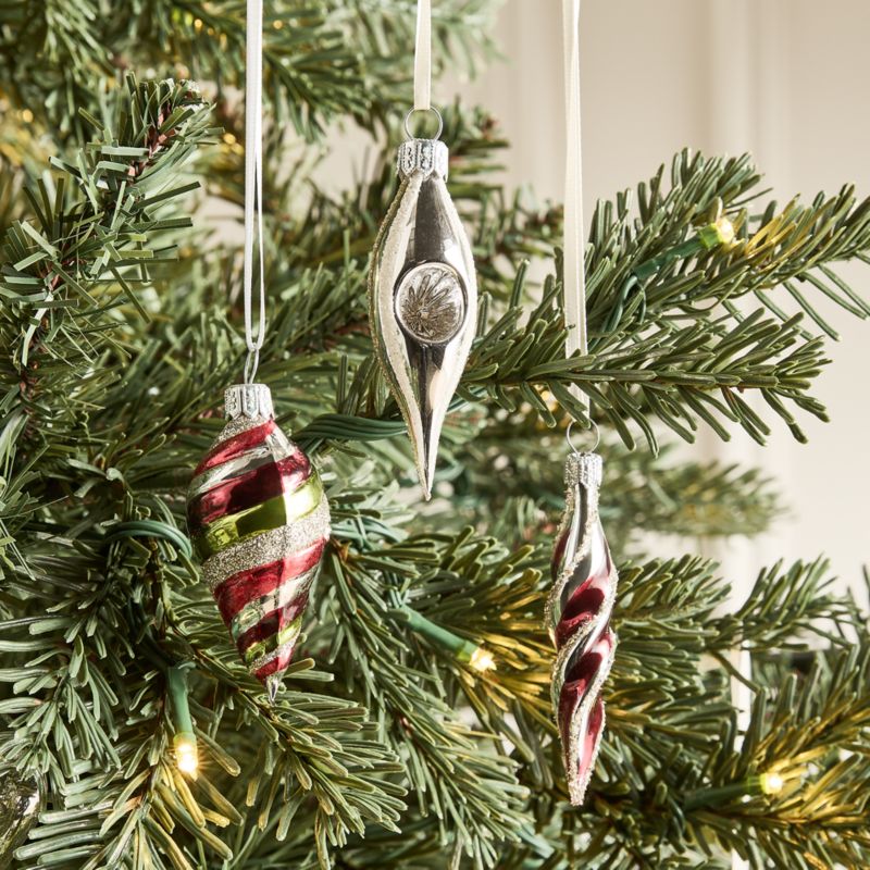Cortina Hand Painted Metallic Christmas Tree Ornament Set of 3 - image 1 of 3