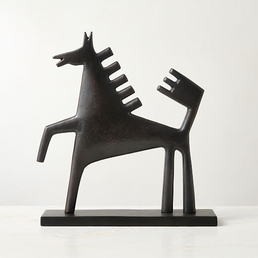 Corvo Black Cast Aluminum Stallion Sculpture By Ackerman