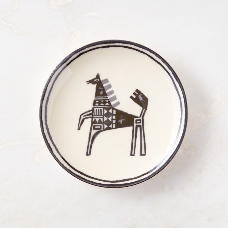 View Corvo White and Black Patterned Appetizer Plate by Ackerman details