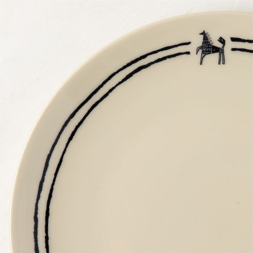 Corvo White and Black Patterned Dinner Plate by Ackerman