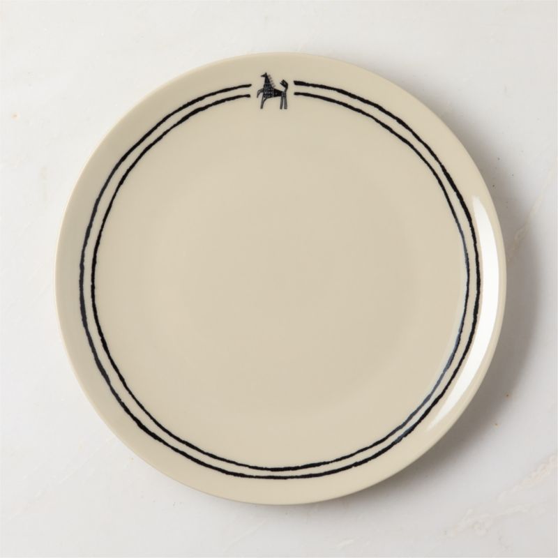 Viewing product image Corvo White and Black Patterned Dinner Plate by Ackerman - image 1 of 4