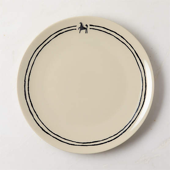 Corvo White and Black Patterned Dinner Plate by Ackerman