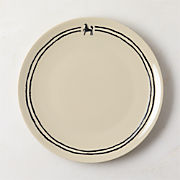 Corvo White and Black Patterned Dinner Plate by Ackerman