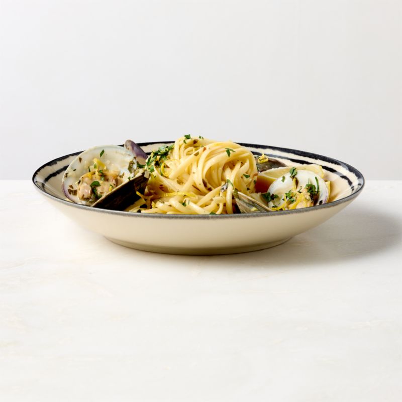 Corvo White and Black Patterned Pasta Bowl by Ackerman - image 1 of 5