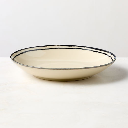 Corvo White and Black Patterned Pasta Bowls Set of 6 by Ackerman