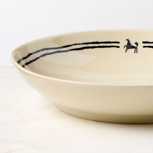 Corvo White and Black Patterned Serving Bowl by Ackerman