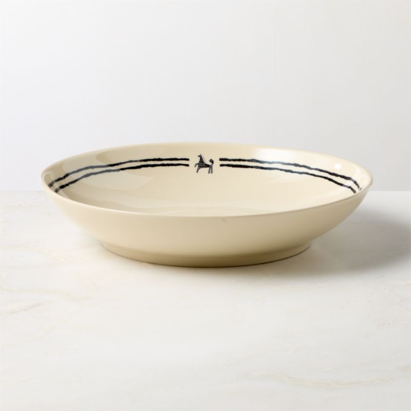 Viewing product image Corvo White and Black Patterned Serving Bowl by Ackerman - image 1 of 4