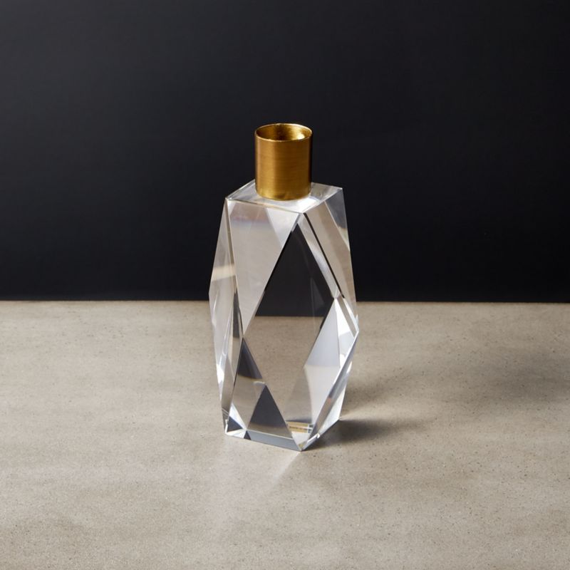 View Cosette Crystal Taper Candle Holder Small details