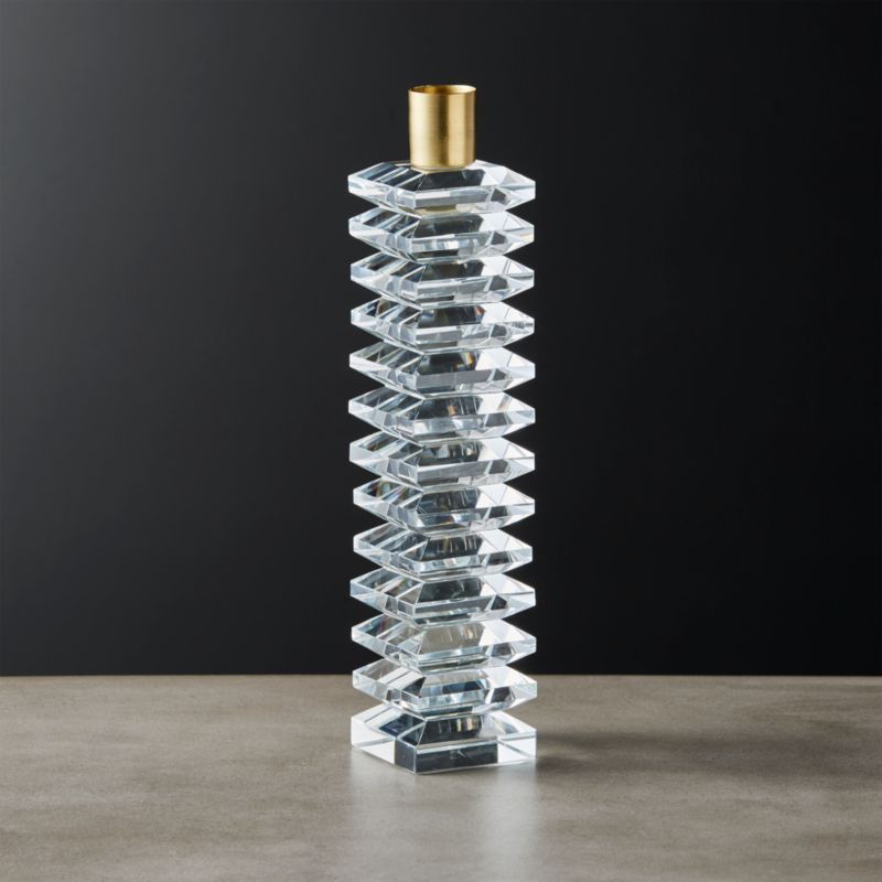 View Cosette Crystal Taper Candle Holder Large details