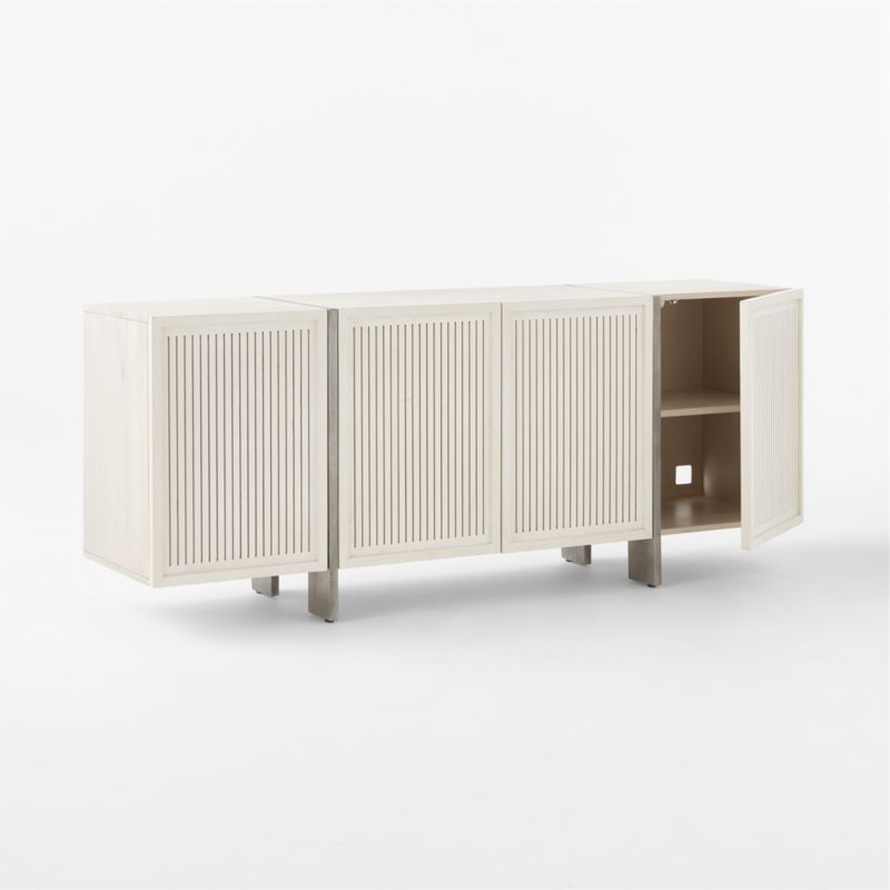 Costela 74" White Wash Acacia Wood Credenza - image 7 of 11