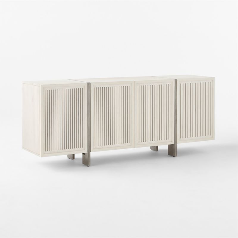 Costela 74" White Wash Acacia Wood Credenza - image 6 of 11