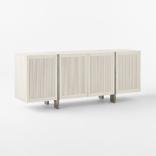 Costela 74" White Wash Acacia Wood Credenza