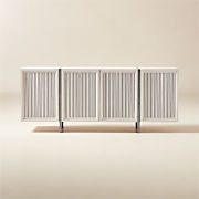 Martinez 85" Acacia and Bronze Metal Credenza