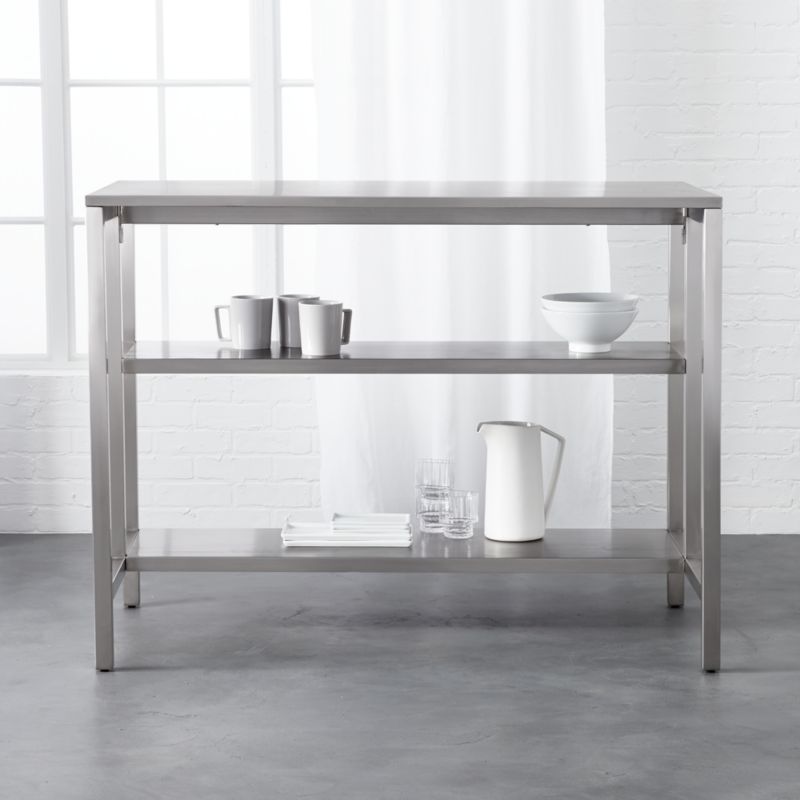 Coterie Stainless Steel Kitchen Cart + Reviews | CB2