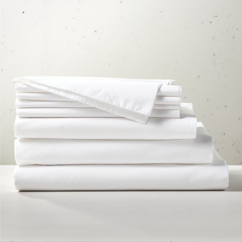 Organic Cotton Percale 400 Thread Count White Full/Queen Bedding Set - image 0 of 3