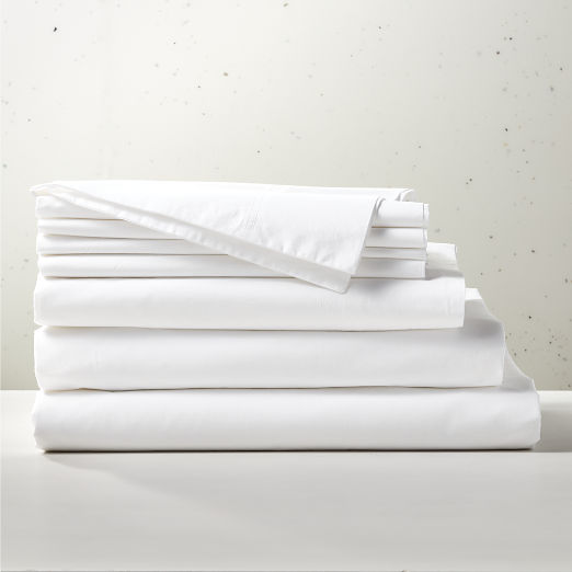 Organic Cotton Percale 400 Thread Count White Bedding Set