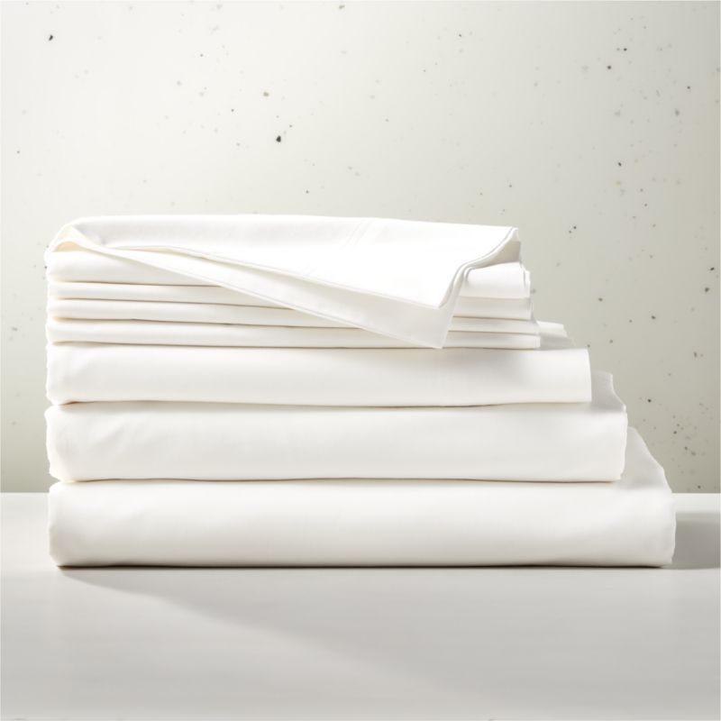 View Classic Organic Cotton Sateen 520 Thread Count Ivory Queen Bedding Set details