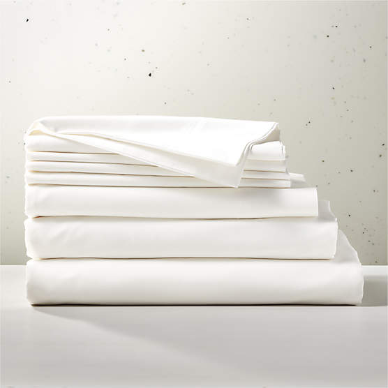 Organic Cotton Sateen 520 Thread Count Ivory King Bedding Set