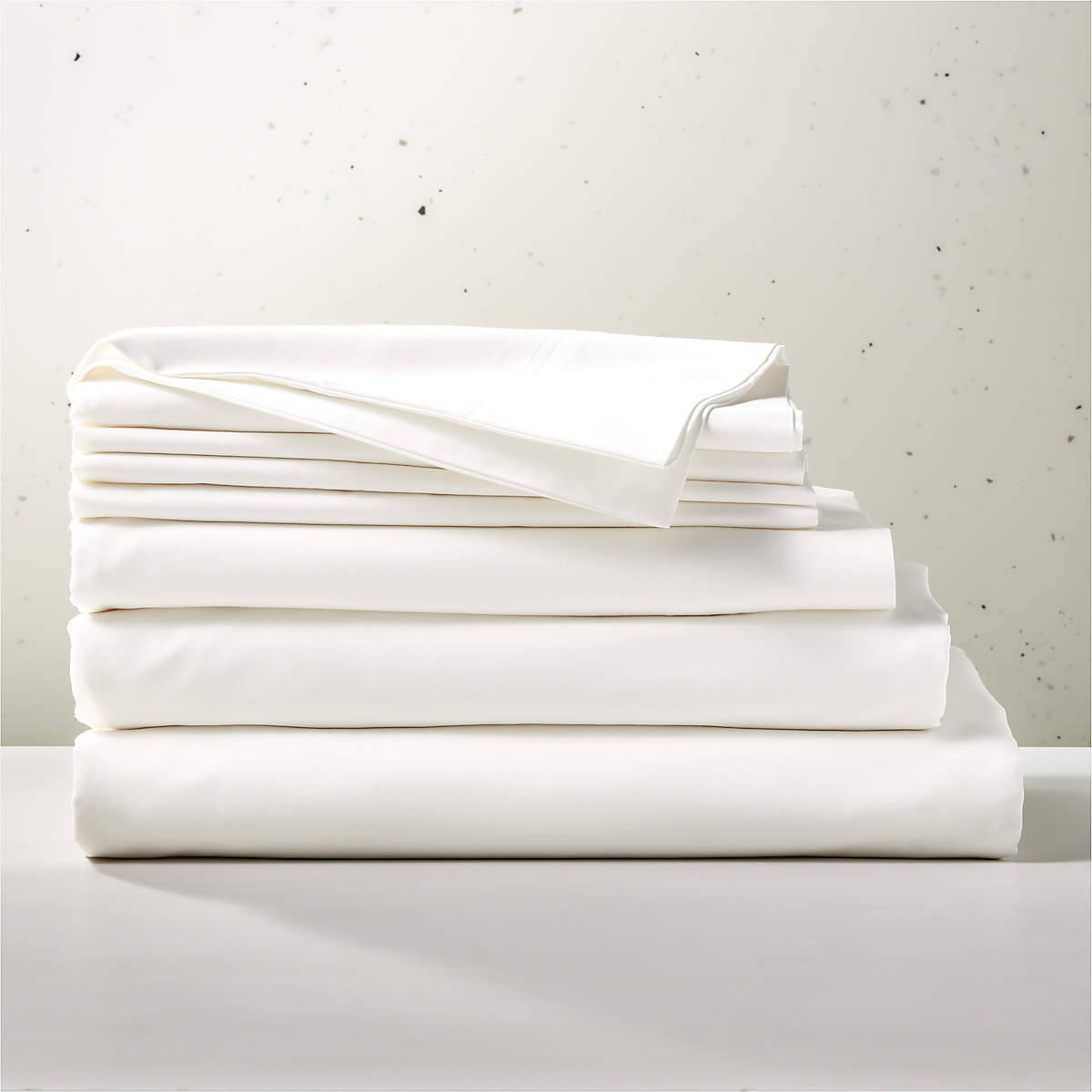 Organic Cotton Sateen 520 Thread Count Ivory Full/Queen Bedding Set | CB2