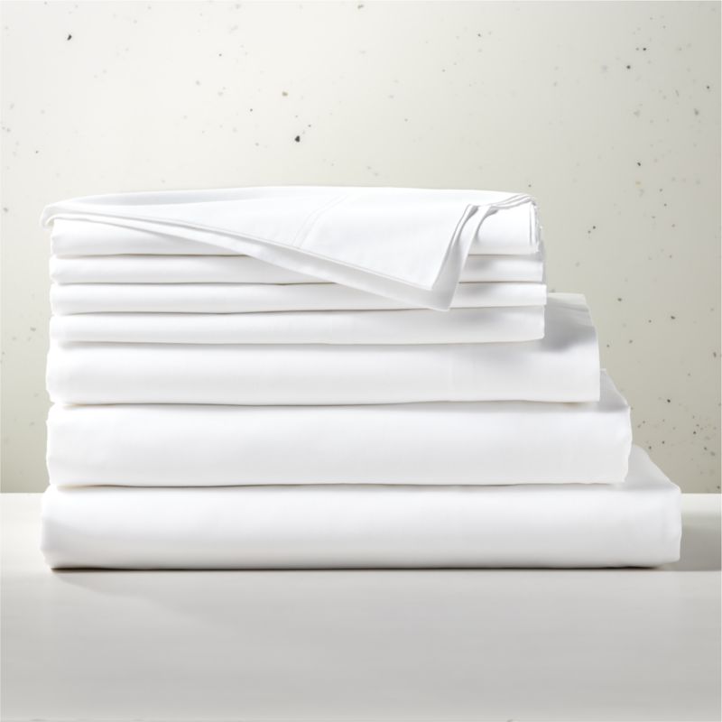 Organic Cotton Sateen 520 Thread Count White Full/Queen Bedding Set - image 0 of 3