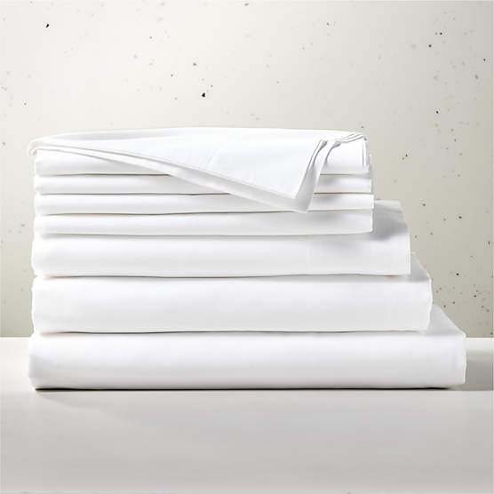 Organic Cotton Sateen 520 Thread Count White Full/Queen Bedding Set