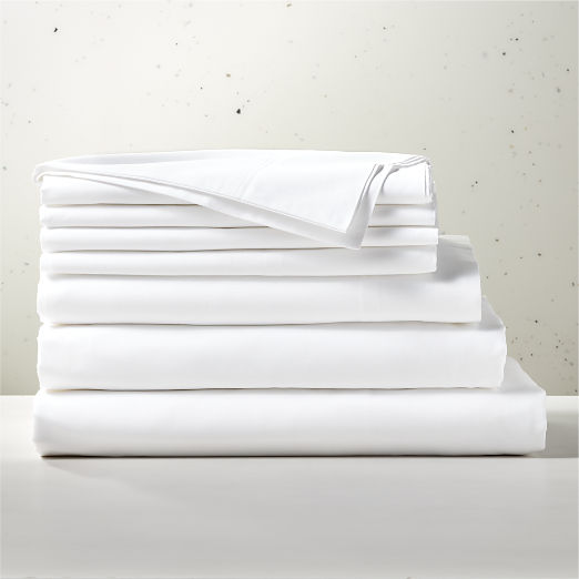 Organic Cotton Sateen 520 Thread Count White Bedding Set