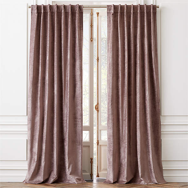 Cotton Viscose Dusty Blush Curtain, Cotton Curtain Panels