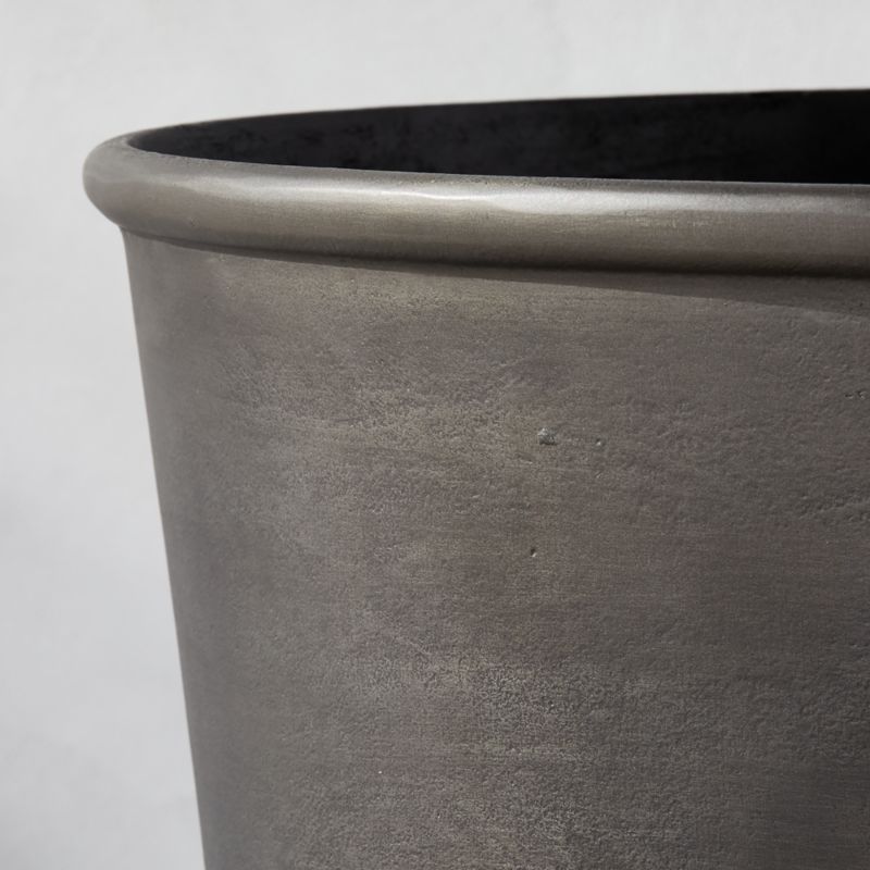 Coulee Round Lead Grey Metal Outdoor Planter Large - image 4 of 6