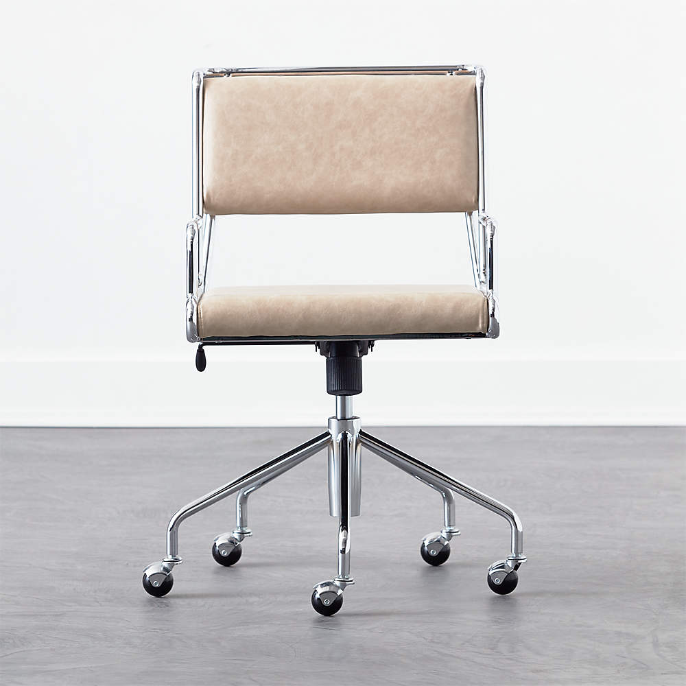 Court Pearl Vegan Leather Office Chair + Reviews | CB2