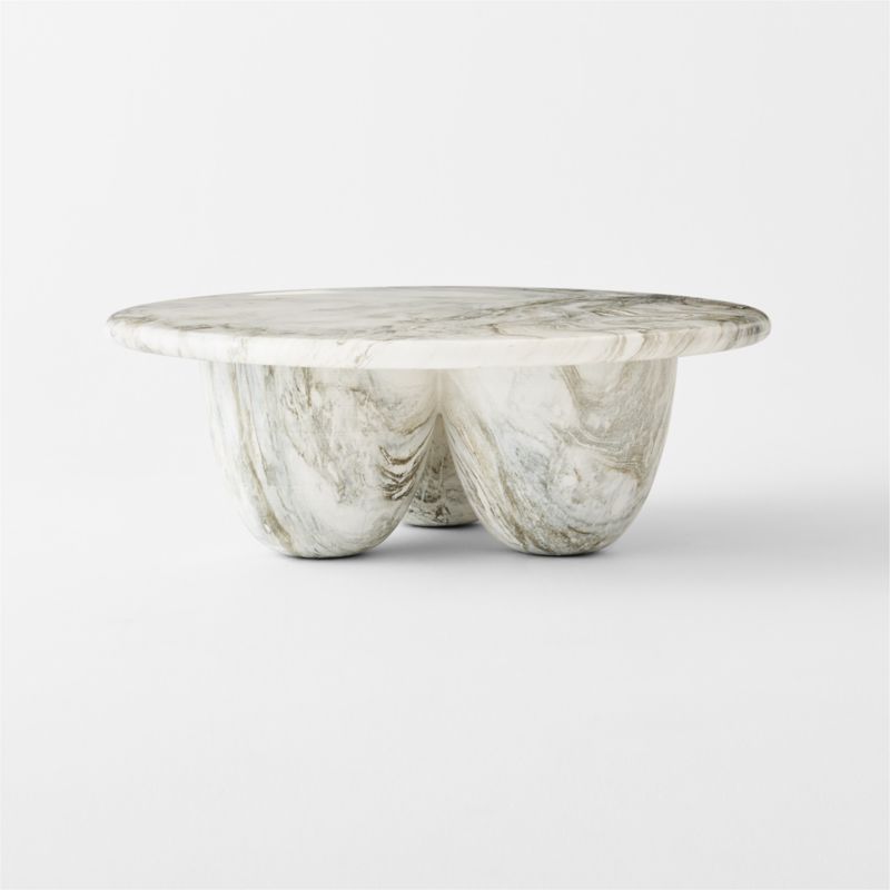 Cova Round Marbled Resin Outdoor Coffee Table - image 4 of 6