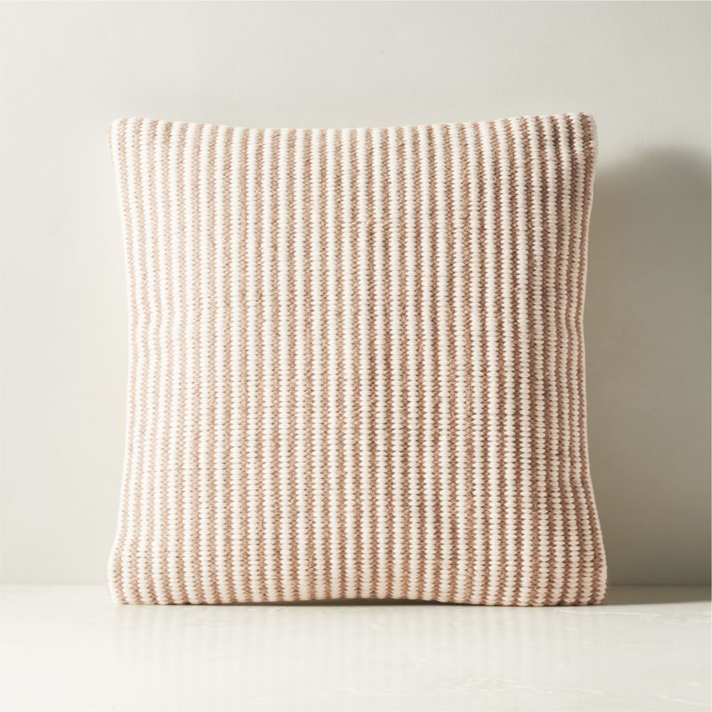View Cove Light Brown Jute and Cotton Throw Pillow with Feather-Down Insert 18" details