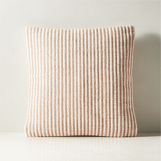 Cove Light Brown Jute and Cotton Throw Pillow 18"