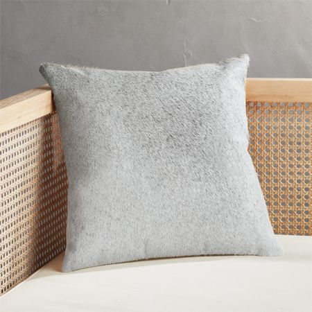 16 Grey And Neutral Cowhide Pillow Cb2