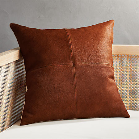 18 Light Brown Cowhide Pillow Cb2