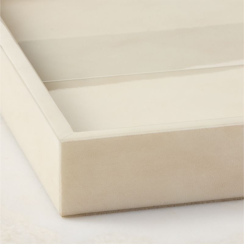 Cowley Rectangle Ivory Vellum Decorative Tray 12"x18" - image 1 of 5