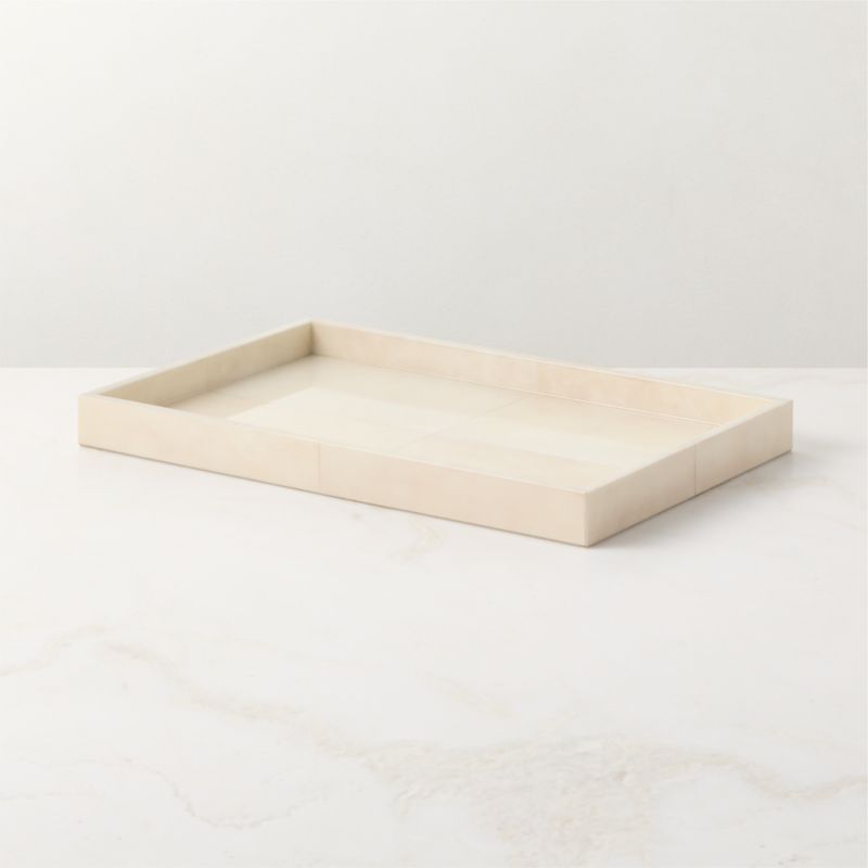 Cowley Rectangle Ivory Vellum Decorative Tray 12"x18" - image 3 of 5