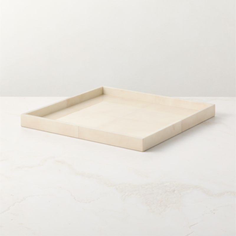 Cowley Square Ivory Vellum Decorative Tray 18"x18" - image 3 of 5