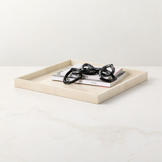 Cowley Square Ivory Vellum Decorative Tray 18"x18"