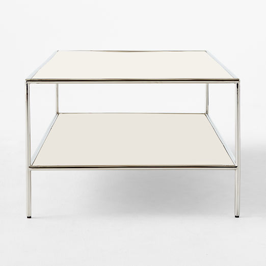 Crain Ivory Enameled Metal Coffee Table